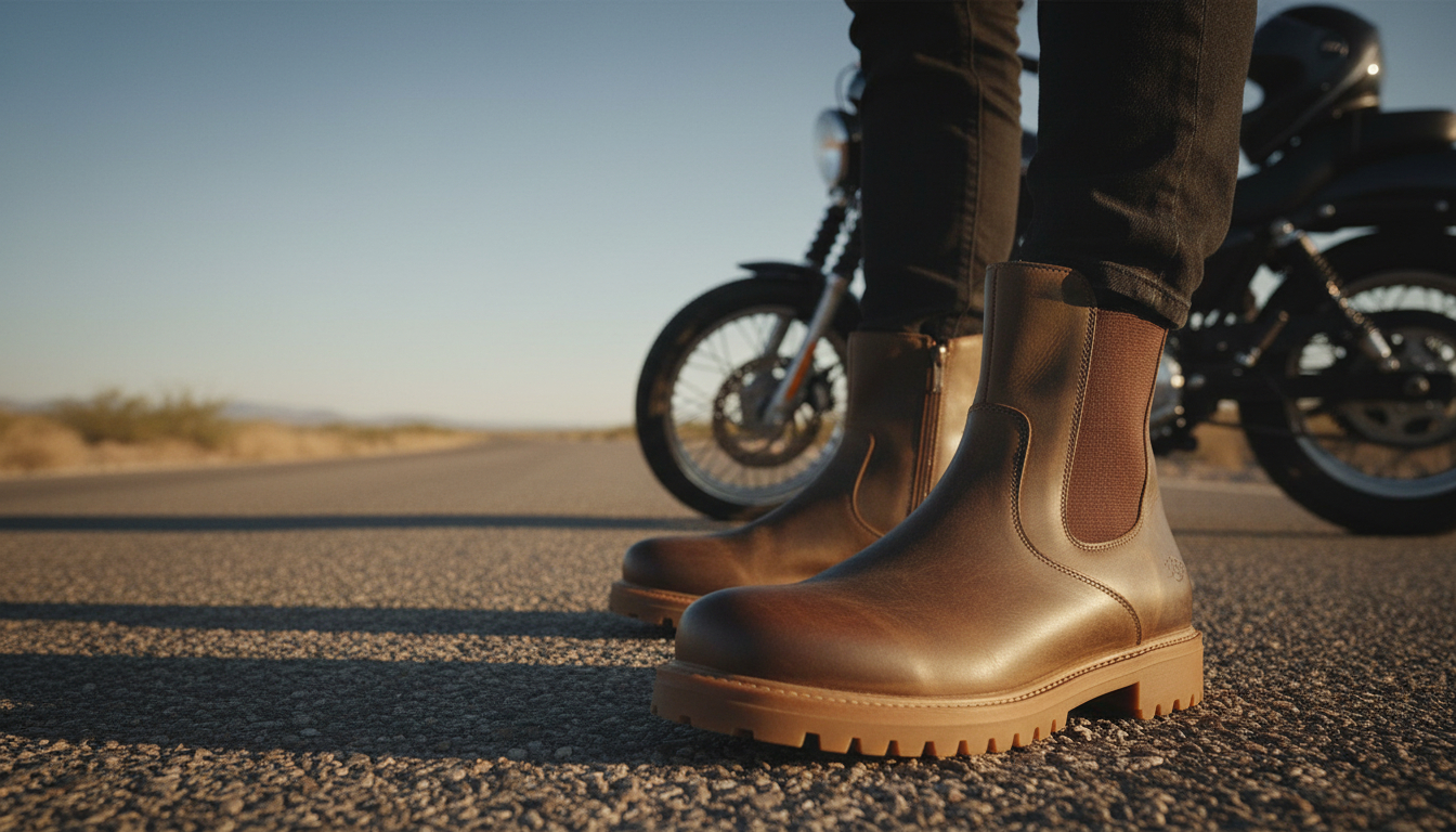 Skórzane buty motocyklowe Pollonus 6-0141-001 brązowy 4e1cba6e-9018-4e1c-96ac-a76f49aef84a