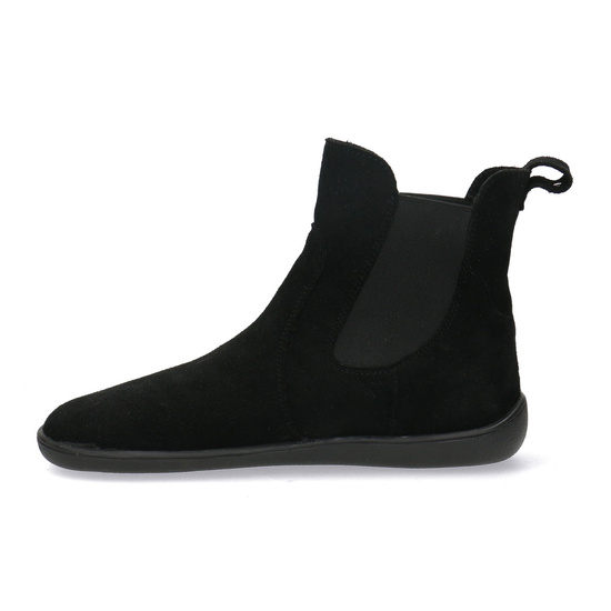 Skórzane trzewiki damskie Barefoot Pollonus 5-1797-002 Czarny Welur