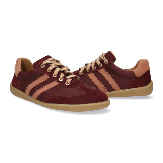 Skórzane półbuty damskie Pollonus Barefoot 5-1774-004 Bordo+Brudny Róż
