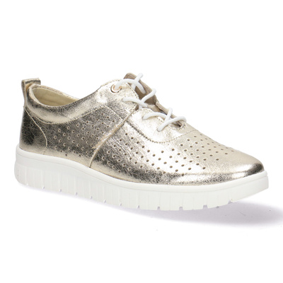 Skórzane półbuty damskie Pollonus 5-1741-002 Złote