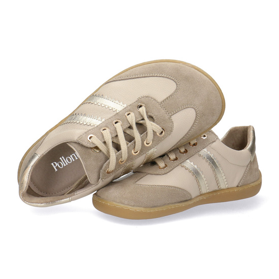 Skórzane półbuty damskie Pollonus Barefoot 5-1774-001 Wanilia+Złoto