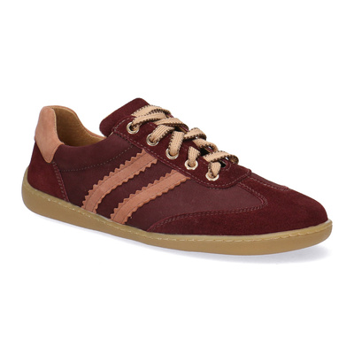 Skórzane półbuty damskie Pollonus Barefoot 5-1774-004 Bordo+Brudny Róż