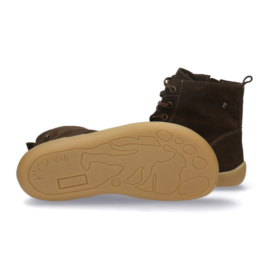 Skórzane trzewiki damskie Barefoot Pollonus 5-1795-003 Czekolada Welur