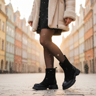 Skórzane botki damskie z ozdobnym noskiemi EPICA 3KYA50020B