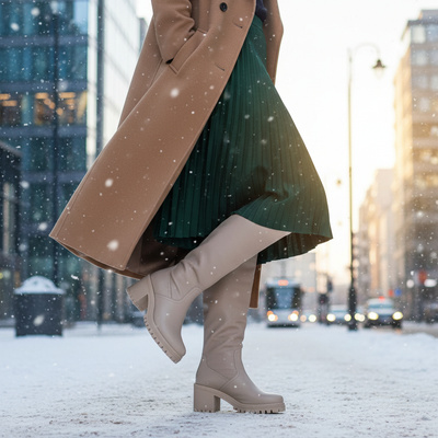 Skórzane kozaki damskie valilia lico ze streczem Pollonus 5-1682-002