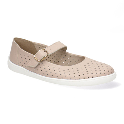 Skórzane pólbuty damskie Barefoot Pollonus 5-1770-005 Beige