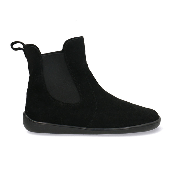 Skórzane trzewiki damskie Barefoot Pollonus 5-1797-002 Czarny Welur