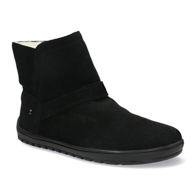 Skórzane botki damskie Barefoot Pollonus 5-1801-001 Czarny Welur