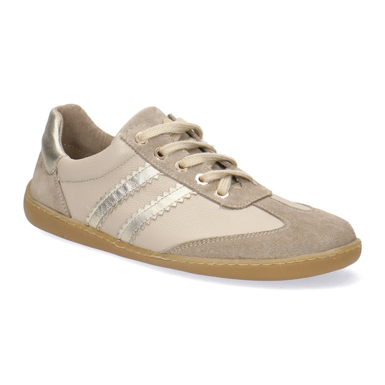 Skórzane półbuty damskie Pollonus Barefoot 5-1774-001 Wanilia+Złoto