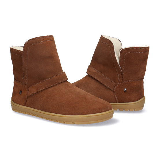Skórzane botki damskie Barefoot Pollonus 5-1801-003 Rudy