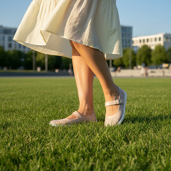 Skórzane pólbuty damskie Barefoot Pollonus 5-1770-005 Beige 