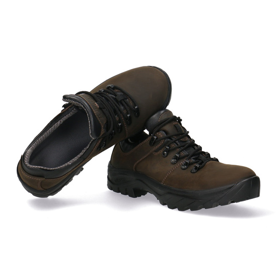 Buty trekkingowe, Skórzane półbuty myśliwskie Pollonus 6-0134-001 brązowy HUBERTUS