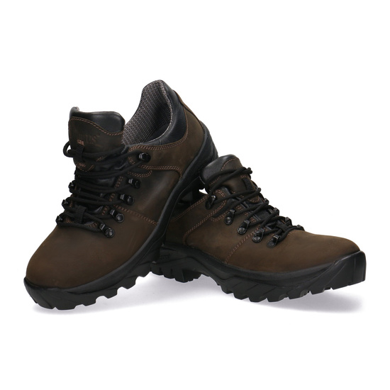 Buty trekkingowe, Skórzane półbuty myśliwskie Pollonus 6-0134-001 brązowy HUBERTUS