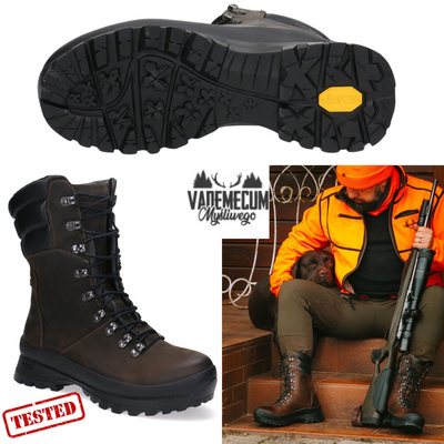 Skórzany trzewiki myśliwskie wysoki Pollonus brązowy 6-0124-004 BASIOR