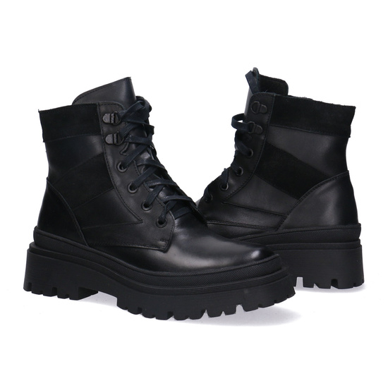 Trzewiki damskie czarne Pollonus 5-1600-004