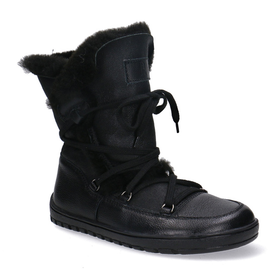 Skórzane botki damskie Barefoot Pollonus 5-1802-001 Czarny Werona