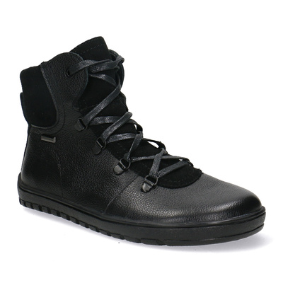 Skórzane botki damskie Barefoot Pollonus 5-1800-001 Czarny Werona