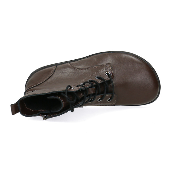 Skórzane trzewiki damskie Barefoot Pollonus 5-1795-001 Czekolada