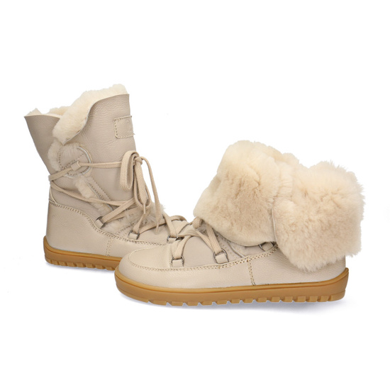 Skórzane botki damskie Barefoot Pollonus 5-1802-002 Wanilia Werona