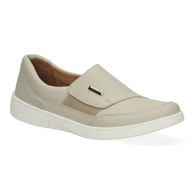 Damskie półbuty wsuwane ze skóry naturalnej Pollonus wanilia 5-1239-009