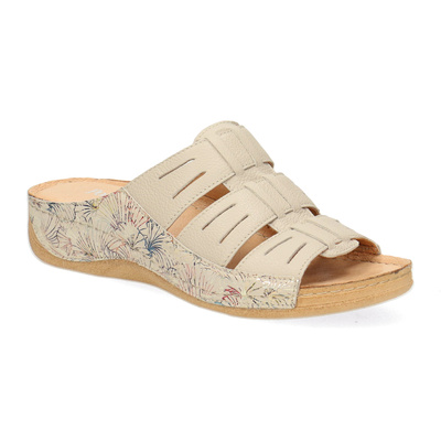 Pollonus 5-1101-012 Klapki Damskie Wanliowa+Motywa Kwiatowy