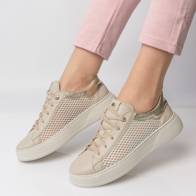 Skórzane Sneakersy Damskie Vanilia Verona Pollonus 5-1735-002