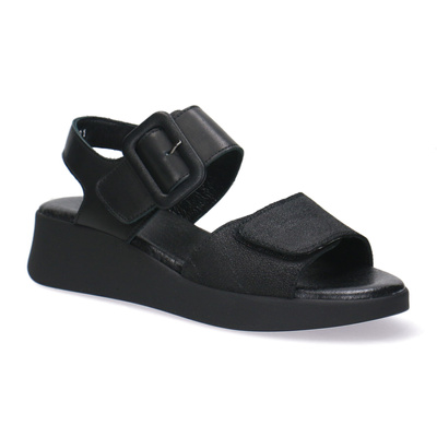 Skórzane sandały damskie Pollonus 5-1758-001 Czarny + CDC