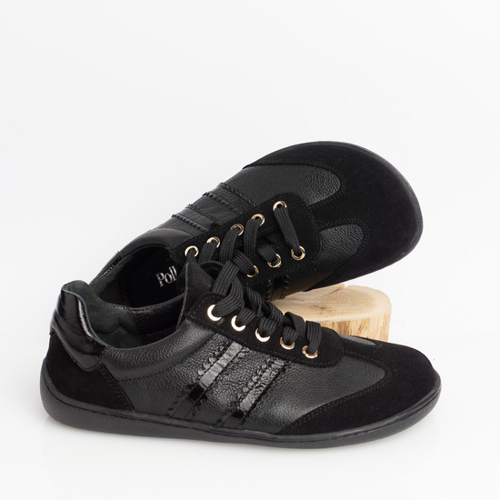 Skórzane półbuty damskie Pollonus Barefoot 5-1774-006 Czarny