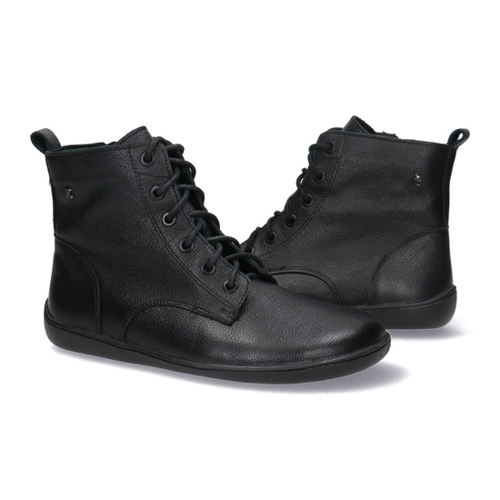 Skórzane trzewiki damskie Barefoot Pollonus 5-1795-002 Czarny Werona