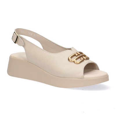 Skórzane sandały damskie Pollonus 5-1762-004 Vanilia Verona