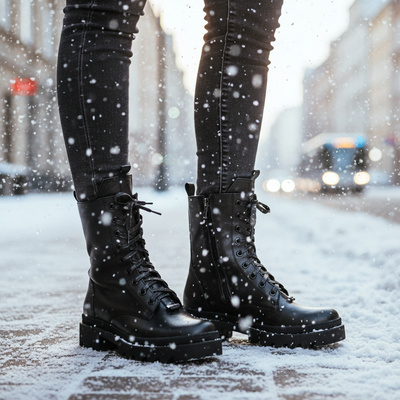 Licowe Skórzane Wysokie Trzewiki / Kozaki Pollonus 5-1580-010