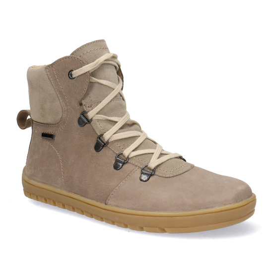 Skórzane botki damskie Barefoot Pollonus 5-1800-002 Capucino
