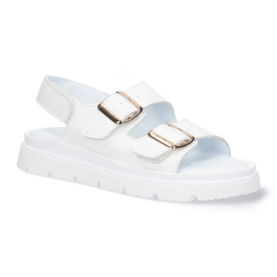 Skórzane sandały damskie Pollonus 5-1751-005 Biały Verona