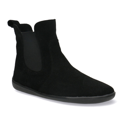 Skórzane trzewiki damskie Barefoot Pollonus 5-1797-002 Czarny Welur