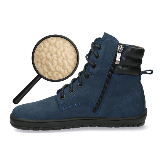 Skórzane trzewiki damskie Barefoot Pollonus 5-1796-003 Granat
