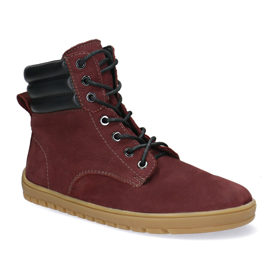 Skórzane trzewiki damskie Barefoot Pollonus 5-1796-002 Bordo