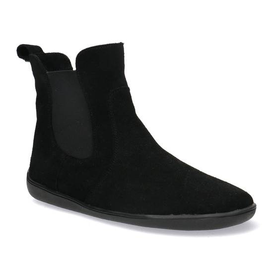 Skórzane trzewiki damskie Barefoot Pollonus 5-1797-002 Czarny Welur