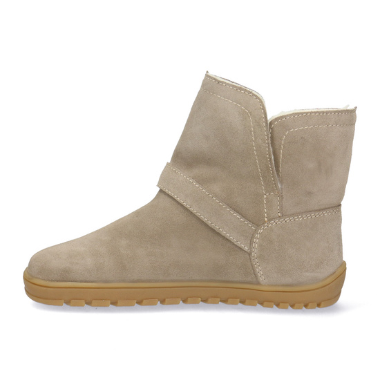 Skórzane botki damskie Barefoot Pollonus 5-1801-002 Capucino