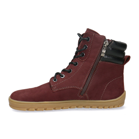 Skórzane trzewiki damskie Barefoot Pollonus 5-1796-002 Bordo