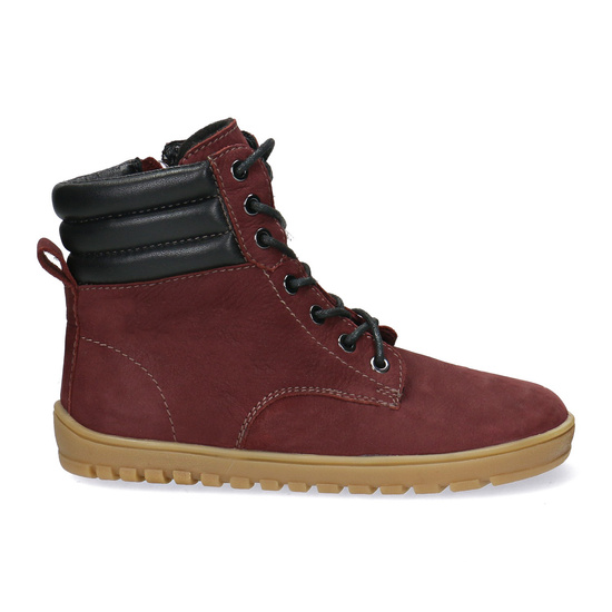 Skórzane trzewiki damskie Barefoot Pollonus 5-1796-002 Bordo