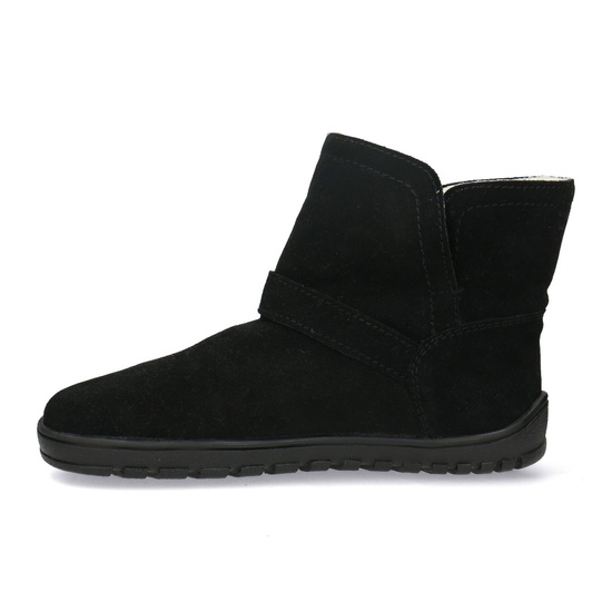 Skórzane botki damskie Barefoot Pollonus 5-1801-001 Czarny Welur