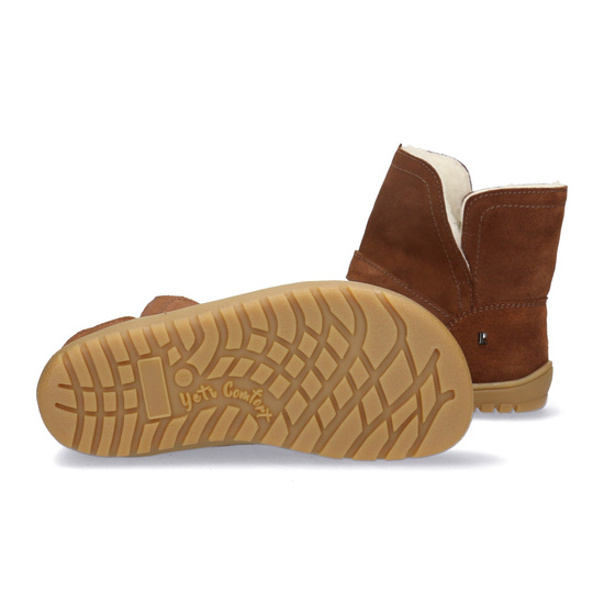 Skórzane botki damskie Barefoot Pollonus 5-1801-003 Rudy