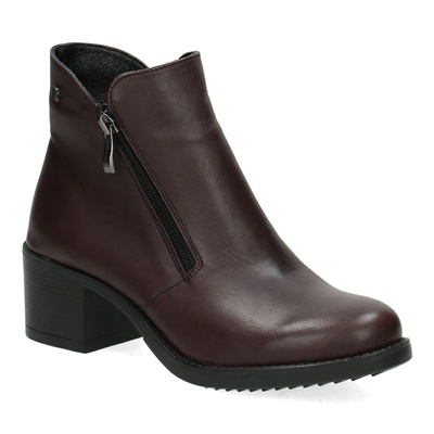 Botki damskie Pollonus bordowe lico 5-1609-003 