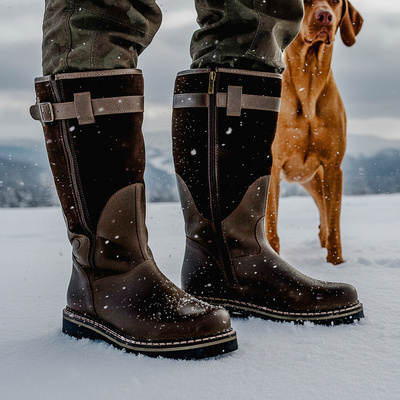 Wytrzymałe kozaki myśliwskie skórzane BARIBAL Pollonus brązowy 6-0104-002 LICO 