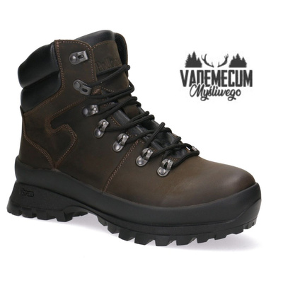 Buty trekkingowe, Skórzane trzewiki myśliwskie Pollonus 6-0126-004 brązowy BIZON