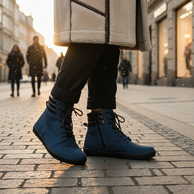 Skórzane trzewiki damskie Barefoot Pollonus 5-1796-003 Granat